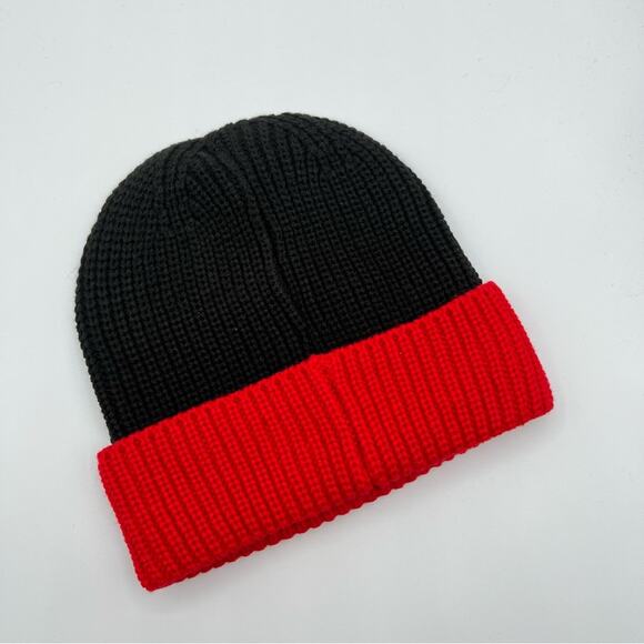 Spyder Colorblock Black Red Knit Beanie Heat Men’s One Size - Picture 3 of 5